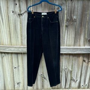 St. John signature jeans, black velvet, high waist, size 12